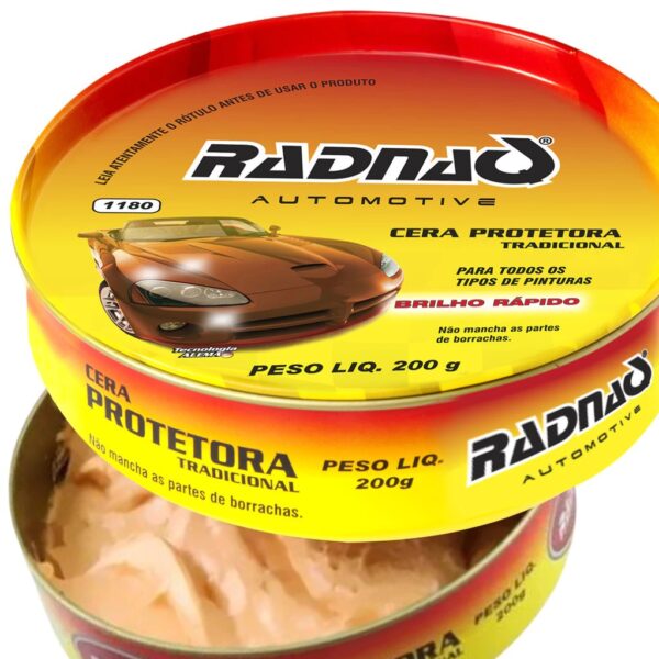 Cera Automotiva Protetora e Brilho Intenso 200 Gramas Radnaq-1180 - Imagem 4